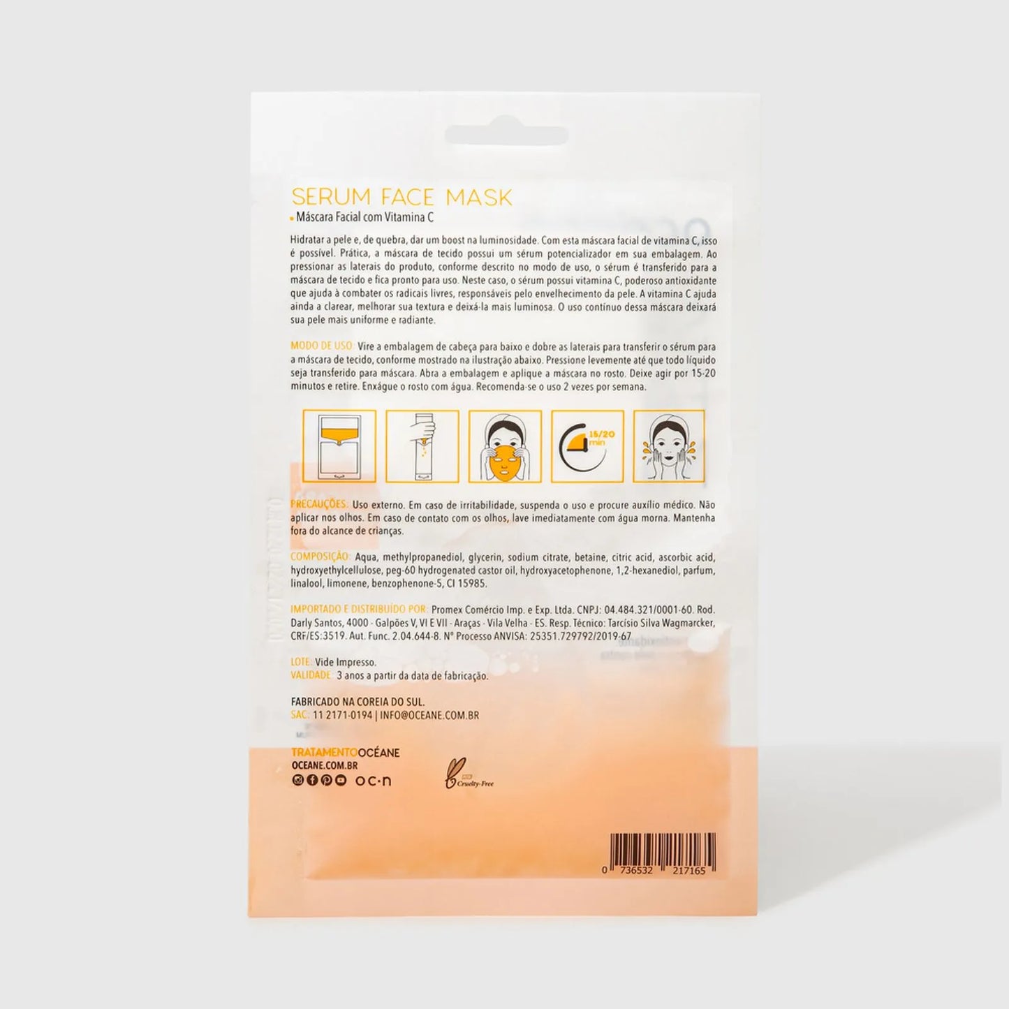 Sérum Face Mask by Océane - Máscara Facial com Vitamina C