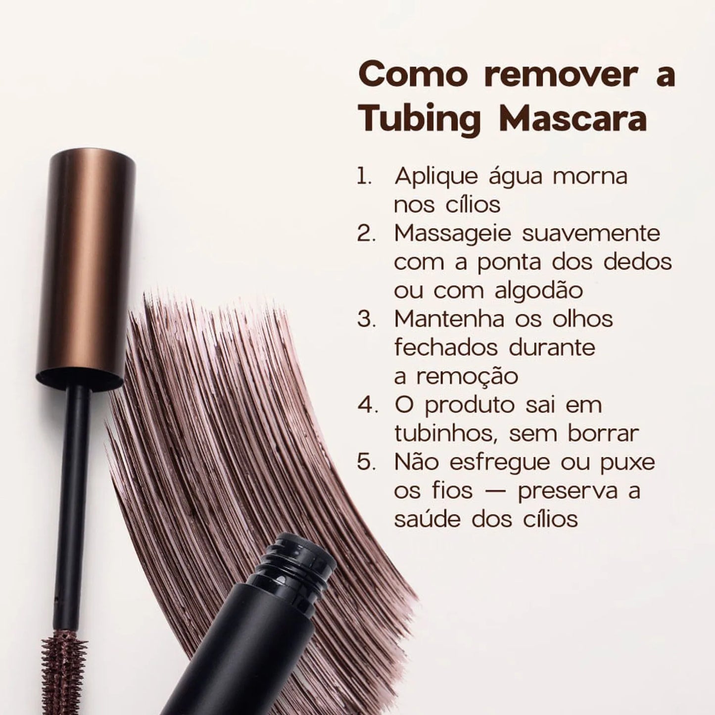 Máscara para Cílios Marrom by Océane - Tubing Mascara Brown