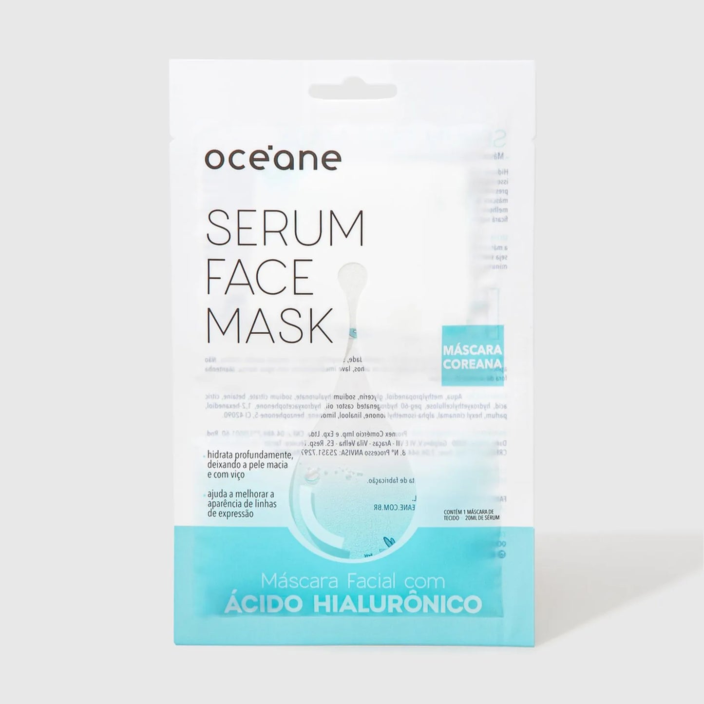 Sérum Face Mask by Océane - Máscara Facial com Ácido Hialurônico