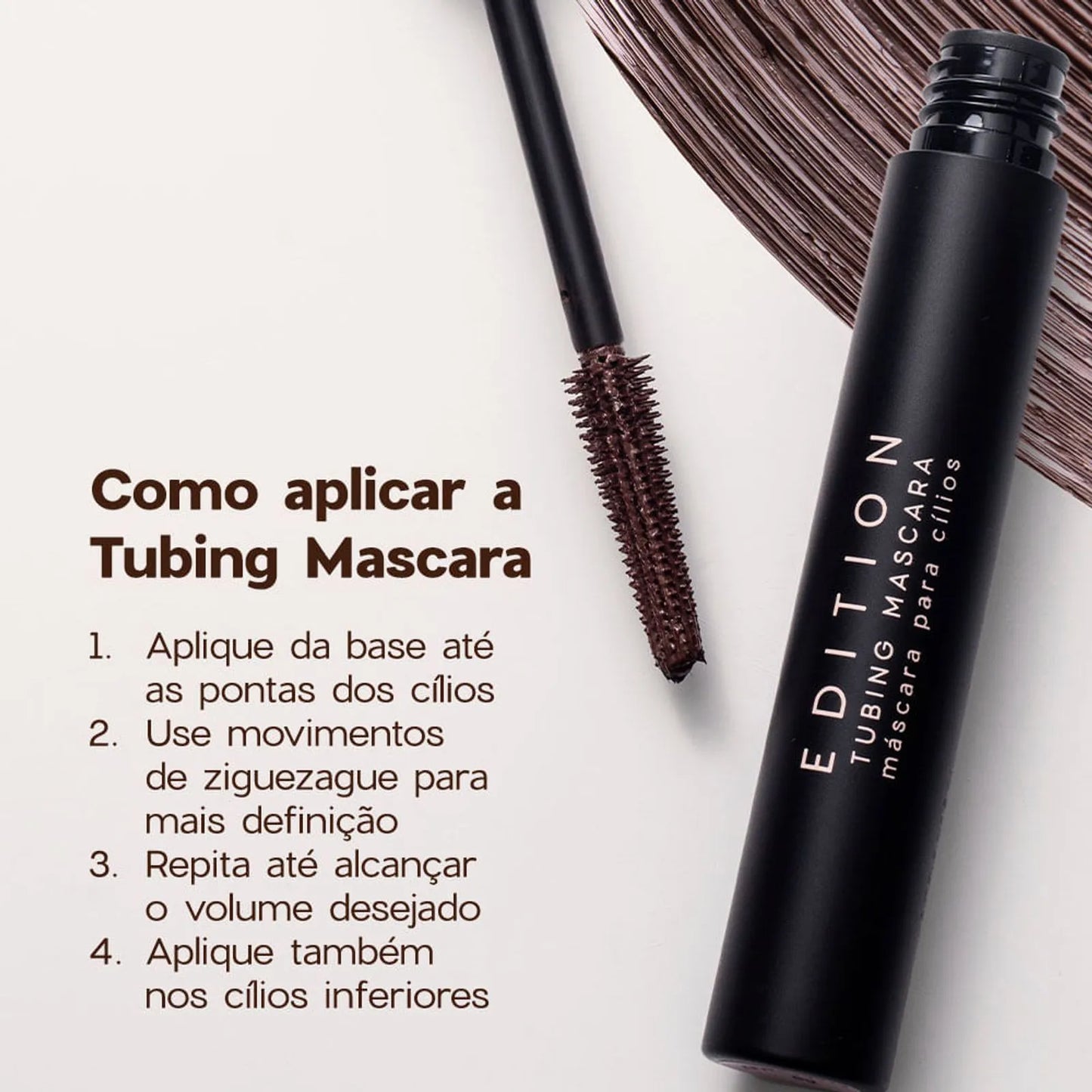 Máscara para Cílios Marrom by Océane - Tubing Mascara Brown