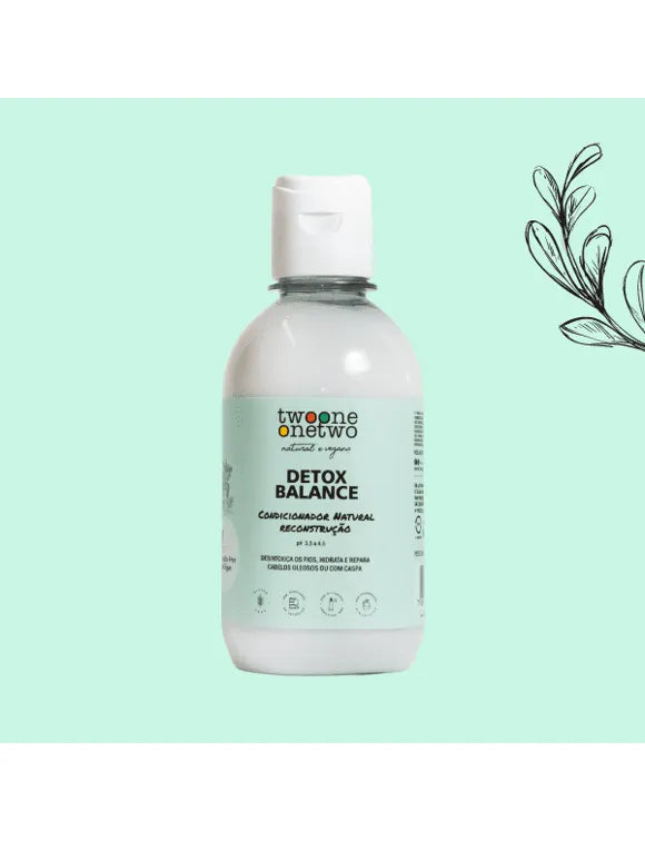 Twoone Onetwo Condicionador Natural Detox Balance Cabelos Oleosos ou com Caspa Natural e 100% Vegano