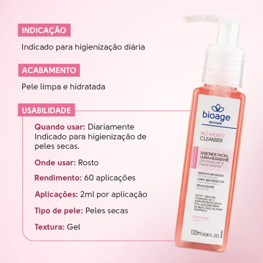 Bioage Bio-Hidrat Cleanser Sabonete Facial Ultra-Hidratante - 120ml