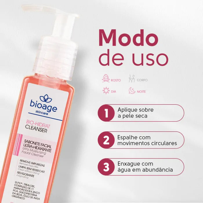 Bioage Bio-Hidrat Cleanser Sabonete Facial Ultra-Hidratante - 120ml