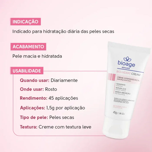 Bioage Bio-Hidrat Creme Hidratante Facial - 45g