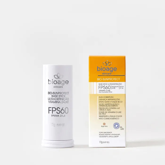 Bioage Base stick com cor e ultradefinição FPS 60 com vitamina D-LIKE